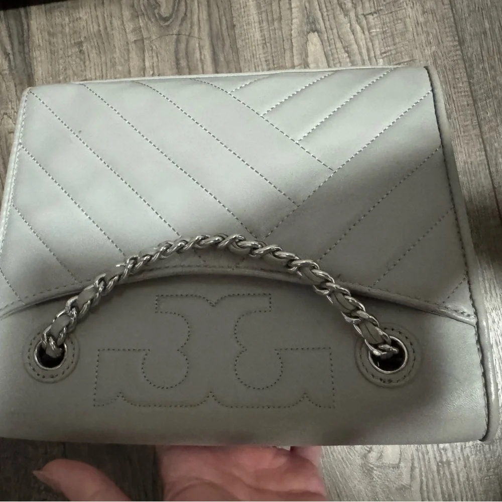 Tory Burch Alexa Gray Chain Shoulder Bag
